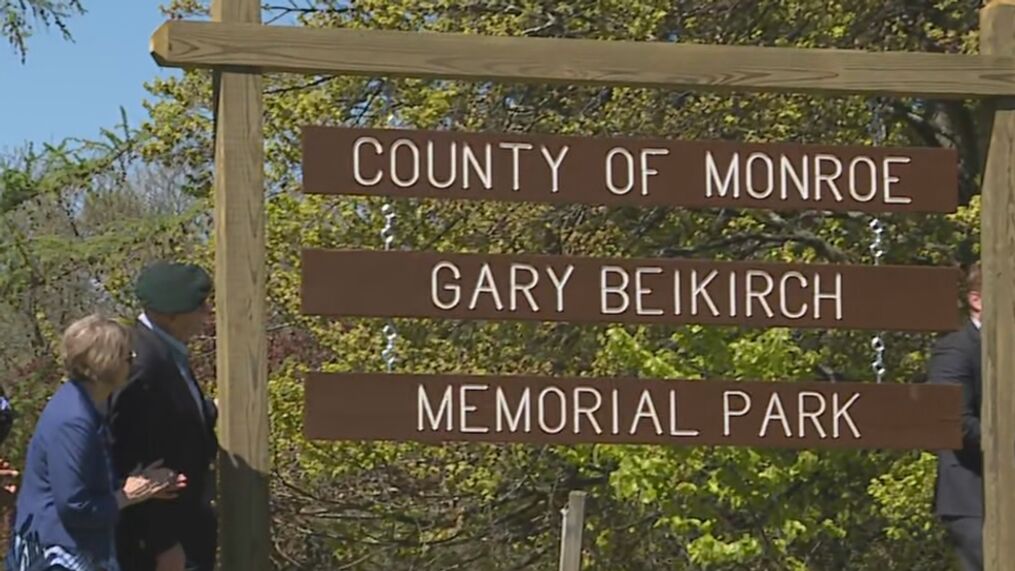 Monroe County dedication in Highland Park for local Medal of Honor recipient Gary Beikirch Monroe County dedication in Highland Park for local Medal of Honor recipient Gary Beikirch