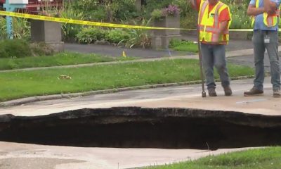 East Rochester Street is closed due to a massive sinkhole